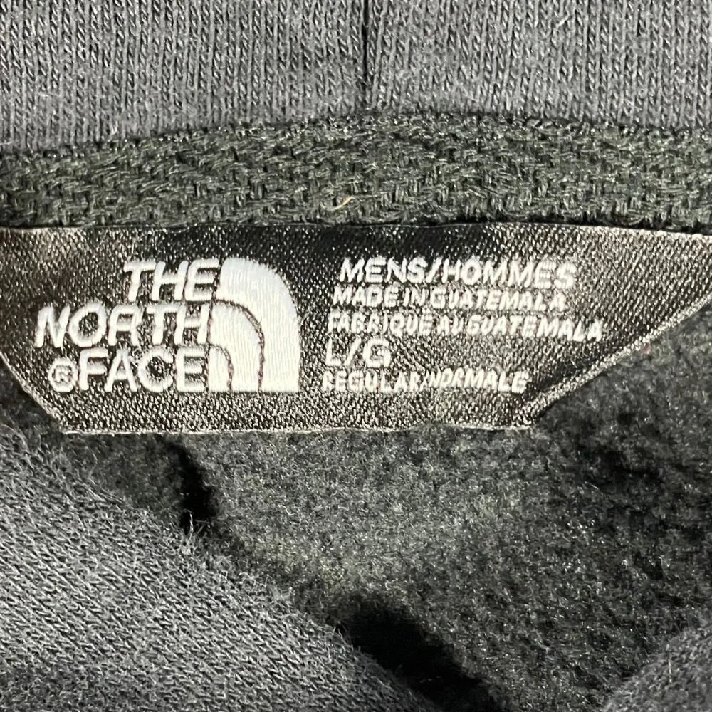 North Face Mens Black Patch Sleeve Pullover Hoodie L Grizzly Bear Axes 1966